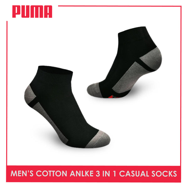 Puma Men's Cotton Lite Thin Casual Ankle Socks 3 pairs in a pack PMCKG12