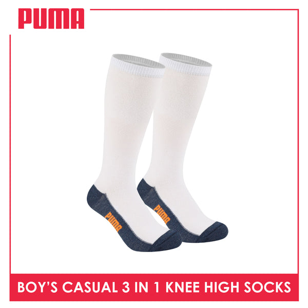 Puma Boys’ Cotton Thin Casual Knee High Socks 3 pairs in a pack PBKHG1