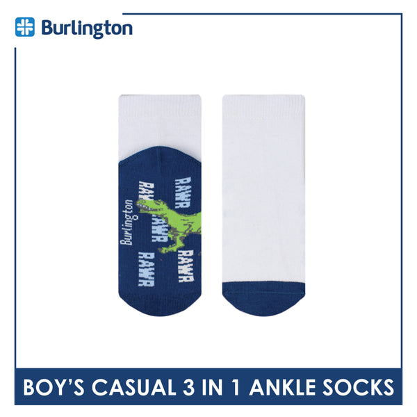 Burlington Boy's Cotton Thin Casual Ankle Socks 3 pairs in a pack BBCKG69