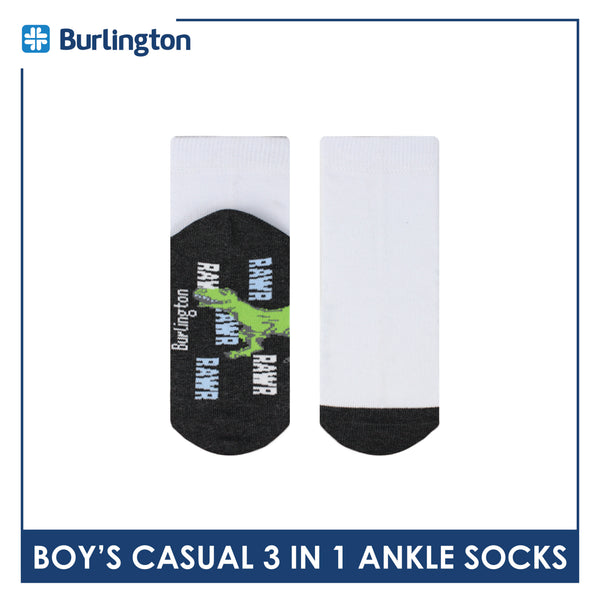 Burlington Boy's Cotton Thin Casual Ankle Socks 3 pairs in a pack BBCKG69