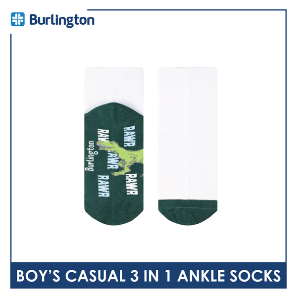 Burlington Boy's Cotton Thin Casual Ankle Socks 3 pairs in a pack BBCKG69