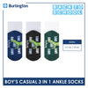Burlington Boy's Cotton Thin Casual Ankle Socks 3 pairs in a pack BBCKG69