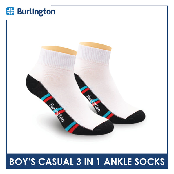 Burlington Boy's Cotton Thin Casual Ankle Socks 3 pairs in a pack BBCKG70