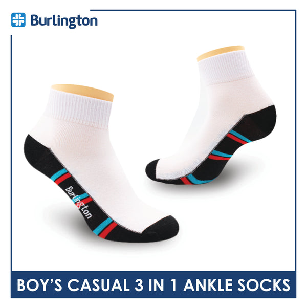 Burlington Boy's Cotton Thin Casual Ankle Socks 3 pairs in a pack BBCKG70