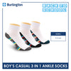 Burlington Boy's Cotton Thin Casual Ankle Socks 3 pairs in a pack BBCKG70