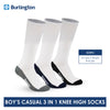 Burlington Boys’ Children Cotton Lite Thin Casual Knee High Socks 3 pairs in a pack BBHKG3
