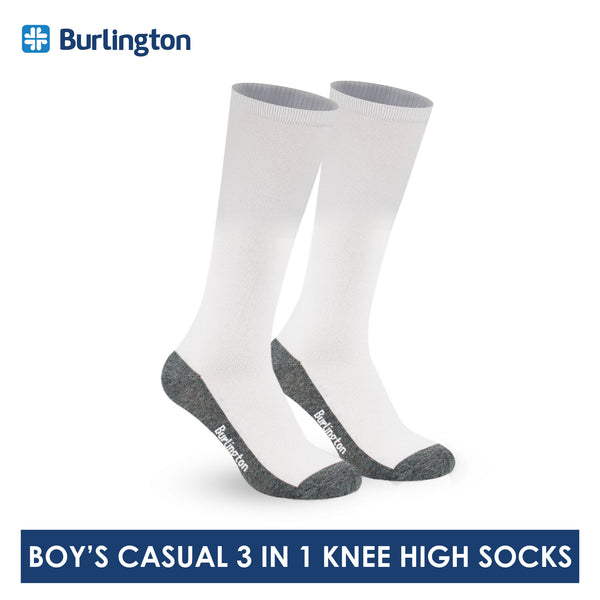 Burlington Boys’ Children Cotton Lite Thin Casual Knee High Socks 3 pairs in a pack BBHKG3