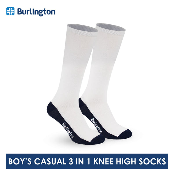 Burlington Boys’ Children Cotton Lite Thin Casual Knee High Socks 3 pairs in a pack BBHKG3