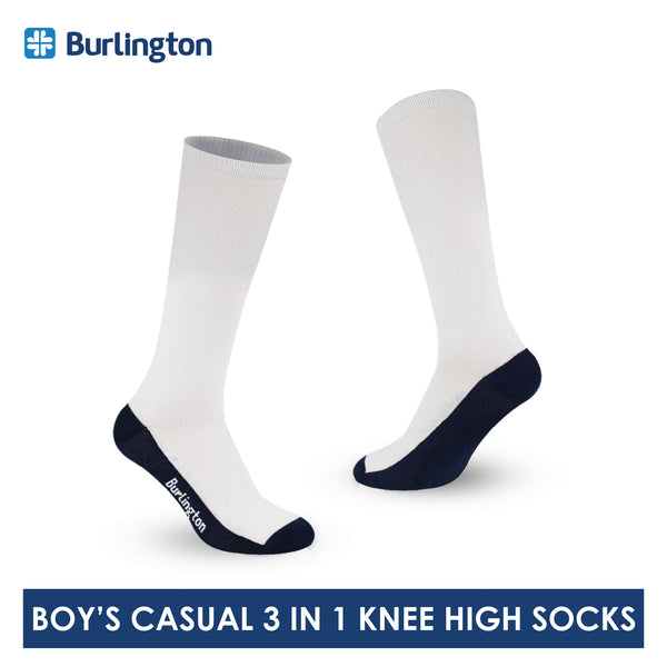 Burlington Boys’ Children Cotton Lite Thin Casual Knee High Socks 3 pairs in a pack BBHKG3
