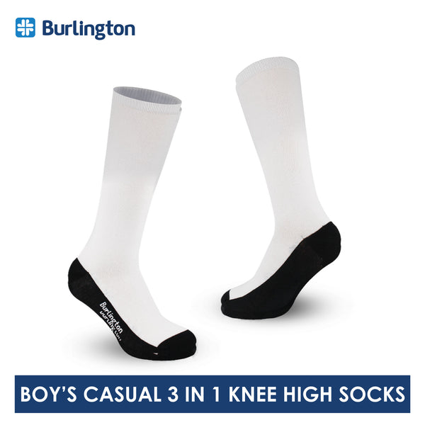 Burlington Boys’ Children Cotton Lite Thin Casual Knee High Socks 3 pairs in a pack BBHKG3