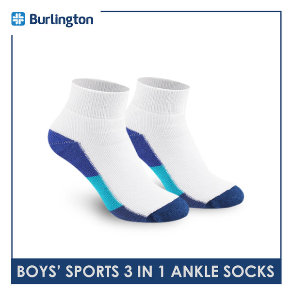 Burlington Boys’ Cotton Thick Sports Ankle Socks 3 pairs in a pack BBSKG28