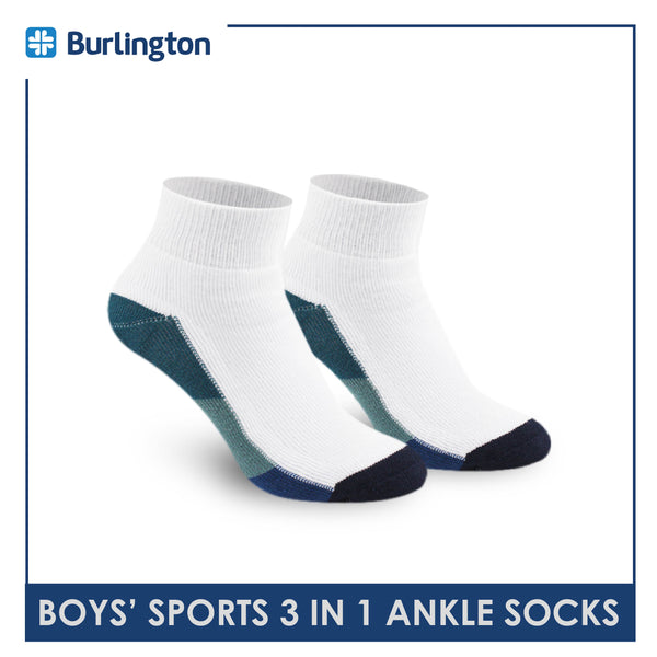 Burlington Boys’ Cotton Thick Sports Ankle Socks 3 pairs in a pack BBSKG28