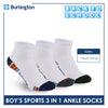 Burlington Boys’ Cotton Sports Ankle Socks 3 pairs in 1 pack BBSKG38