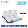 Burlington Boys’ Cotton Sports Ankle Socks 3 pairs in 1 pack BBSKG39