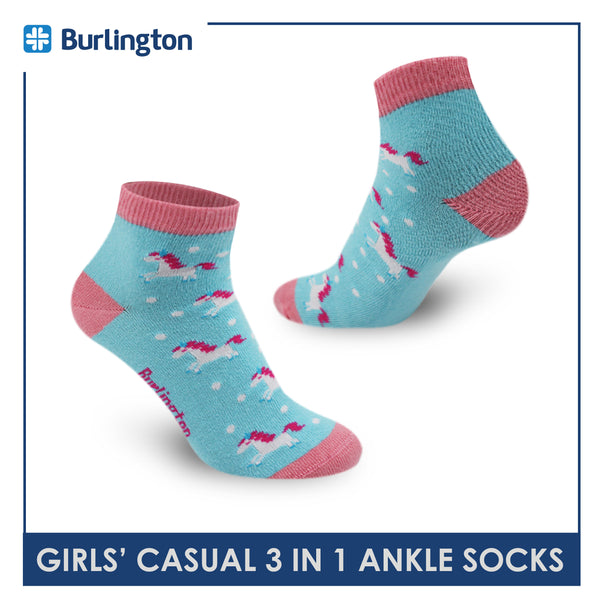 Burlington Girls’ Lite Casual Ankle Socks 3 pairs in a pack BGCG3206