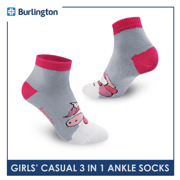 Burlington Girls’ Lite Casual Ankle Socks 3 pairs in a pack BGCG3206