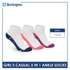 Burlington Girl's Cotton Thin Casual Ankle Socks 3 pairs in a pack BGCKG56