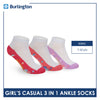 Burlington Girl's Cotton Thin Casual Ankle Socks 3 pairs in a pack BGCKG57