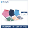 Burlington Girls’ Cotton Lite Thick Sports Low Cut Socks 3 pairs in 1 pack BGSG4401