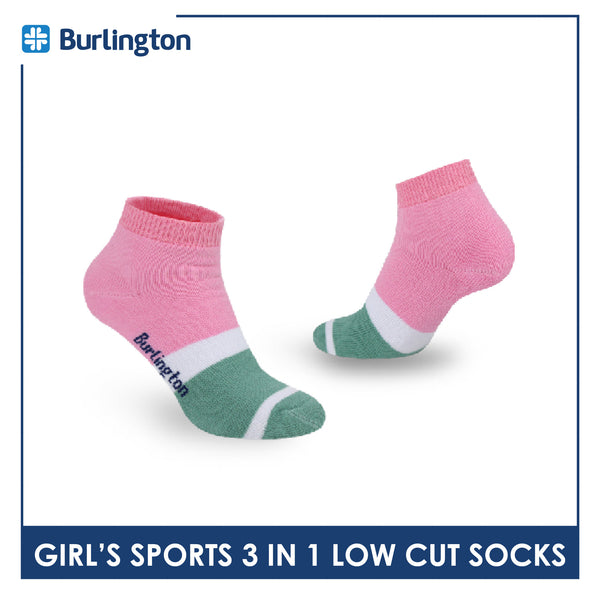 Burlington Girls’ Cotton Lite Thick Sports Low Cut Socks 3 pairs in 1 pack BGSG4401