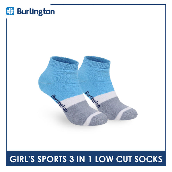 Burlington Girls’ Cotton Lite Thick Sports Low Cut Socks 3 pairs in 1 pack BGSG4401