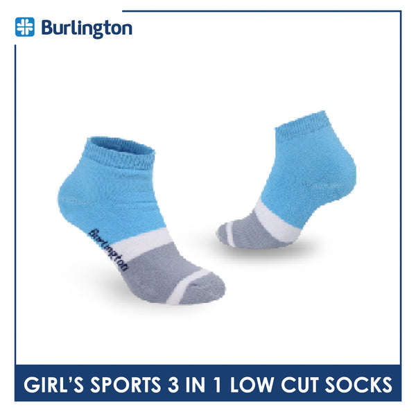 Burlington Girls’ Cotton Lite Thick Sports Low Cut Socks 3 pairs in 1 pack BGSG4401