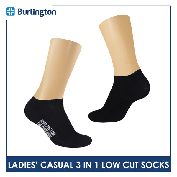 Burlington Ladies' Cotton Lite Thin Casual Low Cut Socks 3 pairs in a pack BLC-140