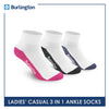 Burlington Ladies' Cotton Lite Thin Casual Ankle Socks 3 pairs in a pack BLCKG34