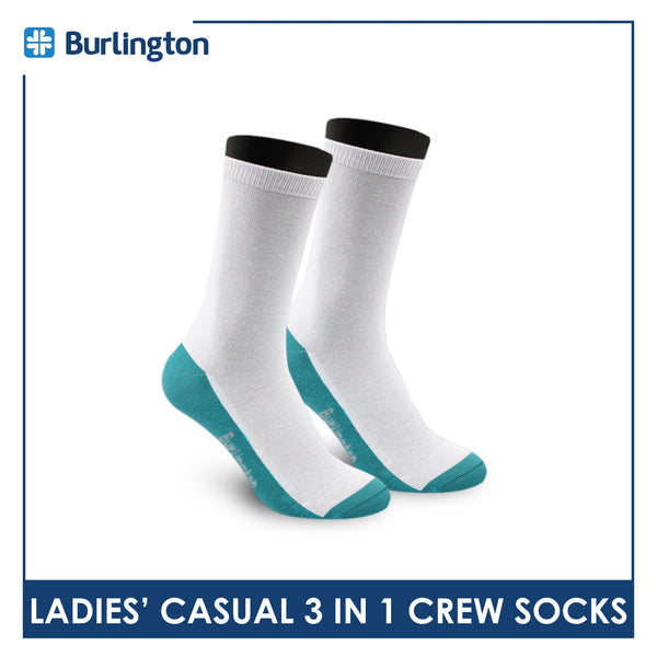 Burlington Ladies' Cotton Thin Casual Crew Socks 3 pairs in a pack BLCKG35
