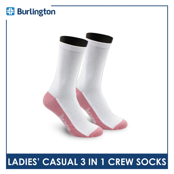 Burlington Ladies' Cotton Thin Casual Crew Socks 3 pairs in a pack BLCKG35