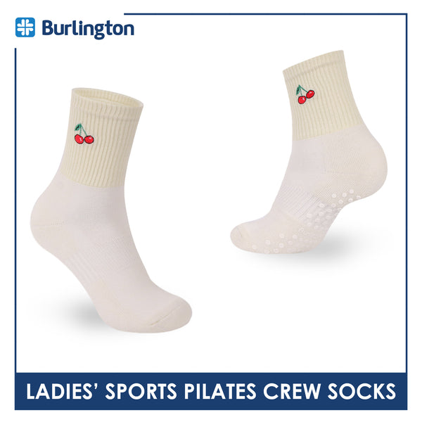 Burlington Ladies’ Pilates Embroidered Sports Crew Socks 1 pair BLGSE531