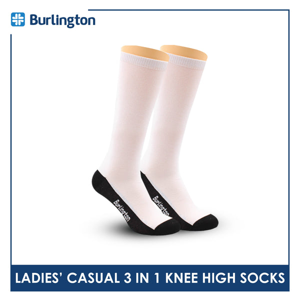 Burlington Ladie's Cotton Thin Casual Knee High Socks 3 pairs in a pack BLKHG1