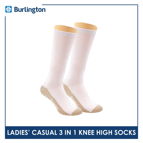 Burlington Ladie's Cotton Thin Casual Knee High Socks 3 pairs in a pack BLKHG1