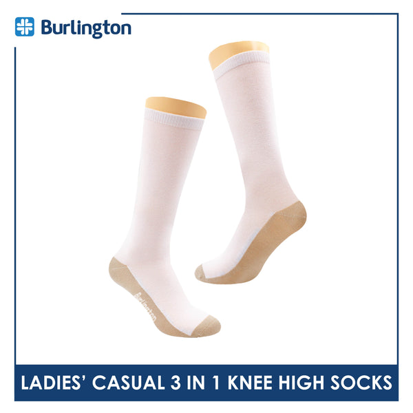 Burlington Ladie's Cotton Thin Casual Knee High Socks 3 pairs in a pack BLKHG1