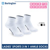Burlington Ladies' Cotton Low Cut Lite Thick Sports Socks 3 pairs in 1 pack BLS-222