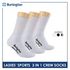 Burlington Ladies' Cotton Thick Sports Crew Socks 3 pairs in a pack BLS-223
