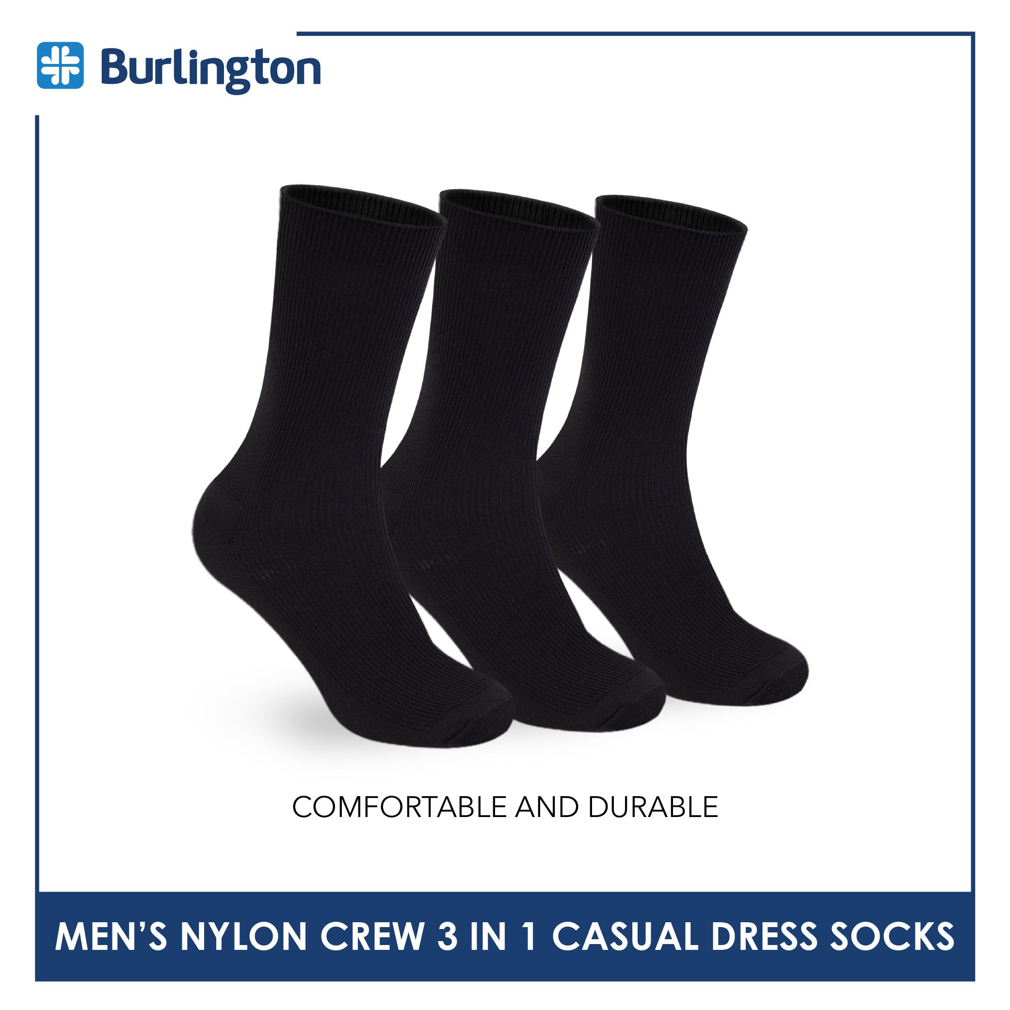 Men's Nylon Dress Crew Socks – burlingtonph