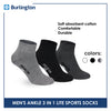 Burlington Men's Cotton Lite Sports Half Terry Performance Ankle Socks 3 pairs in a pack BML-222
