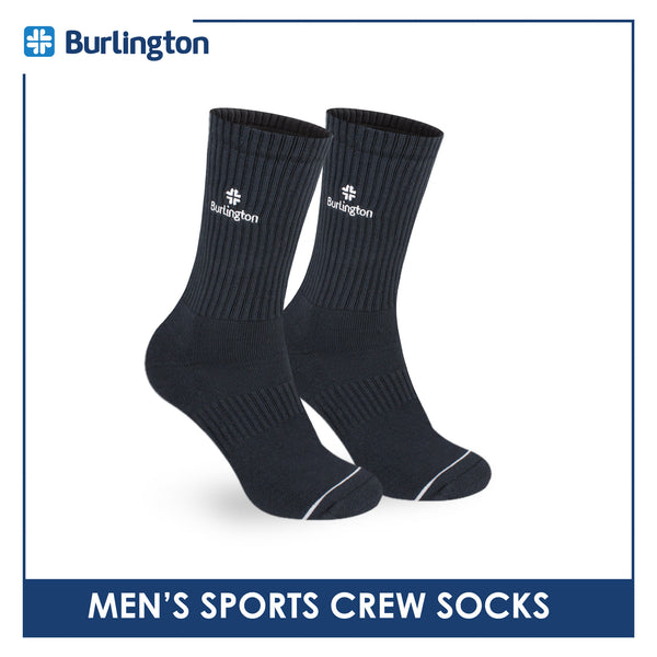 Burlington Men's Cotton Embroidered Thick Sports Crew Socks 1 pair BMSE531
