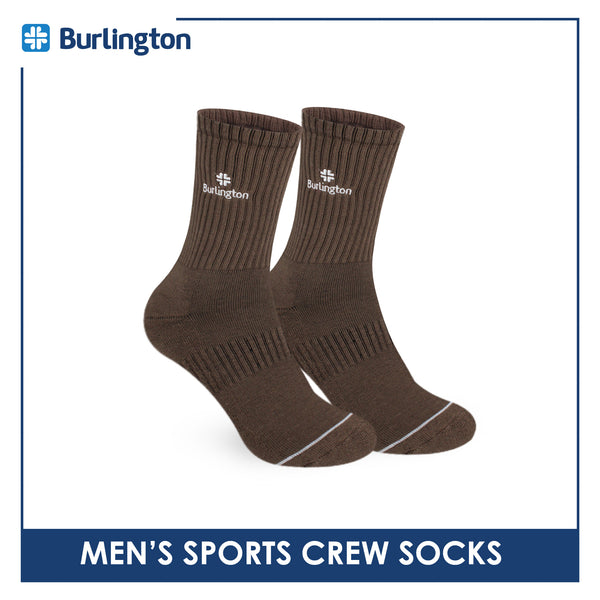 Burlington Men's Cotton Embroidered Thick Sports Crew Socks 1 pair BMSE531