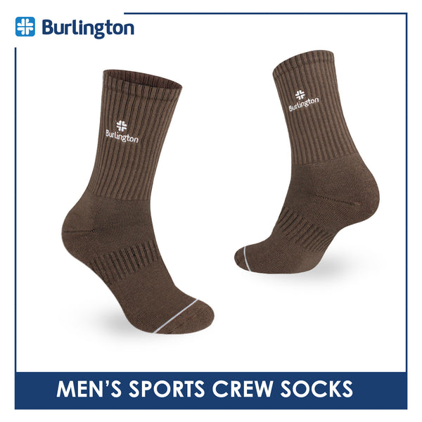 Burlington Men's Cotton Embroidered Thick Sports Crew Socks 1 pair BMSE531