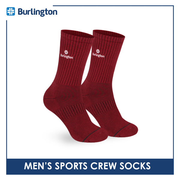 Burlington Men's Cotton Embroidered Thick Sports Crew Socks 1 pair BMSE531