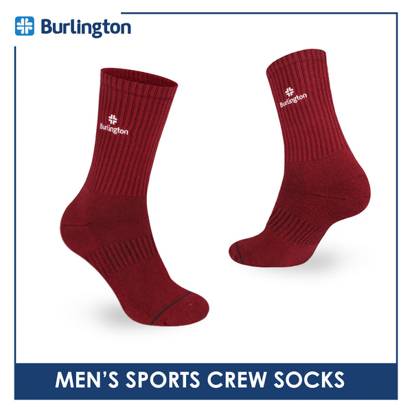 Burlington Men's Cotton Embroidered Thick Sports Crew Socks 1 pair BMSE531