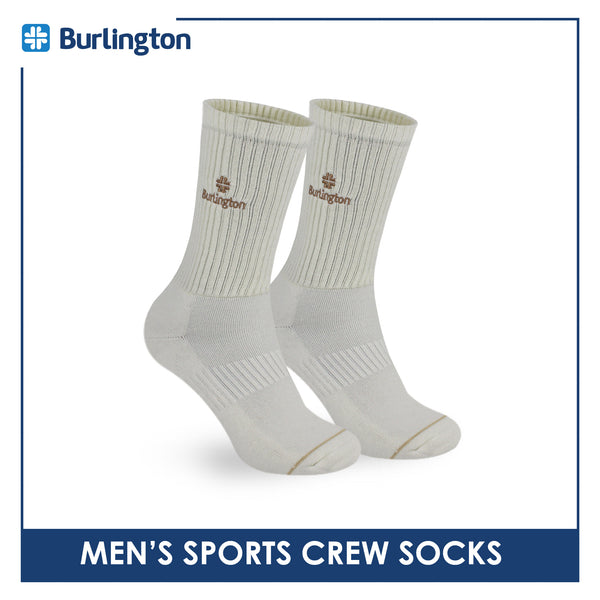 Burlington Men's Cotton Embroidered Thick Sports Crew Socks 1 pair BMSE531