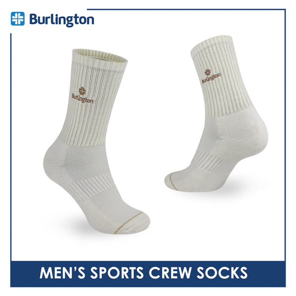 Burlington Men's Cotton Embroidered Thick Sports Crew Socks 1 pair BMSE531
