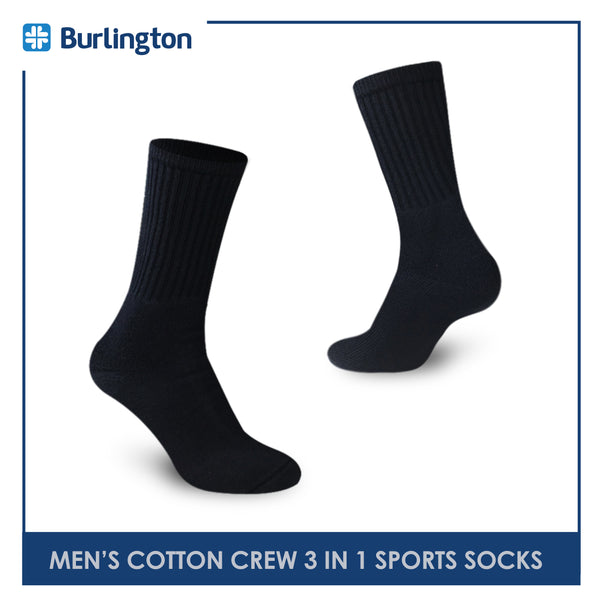 Burlington Men's Cotton Thick Sports Crew Socks 3 pairs in a pack 0223H