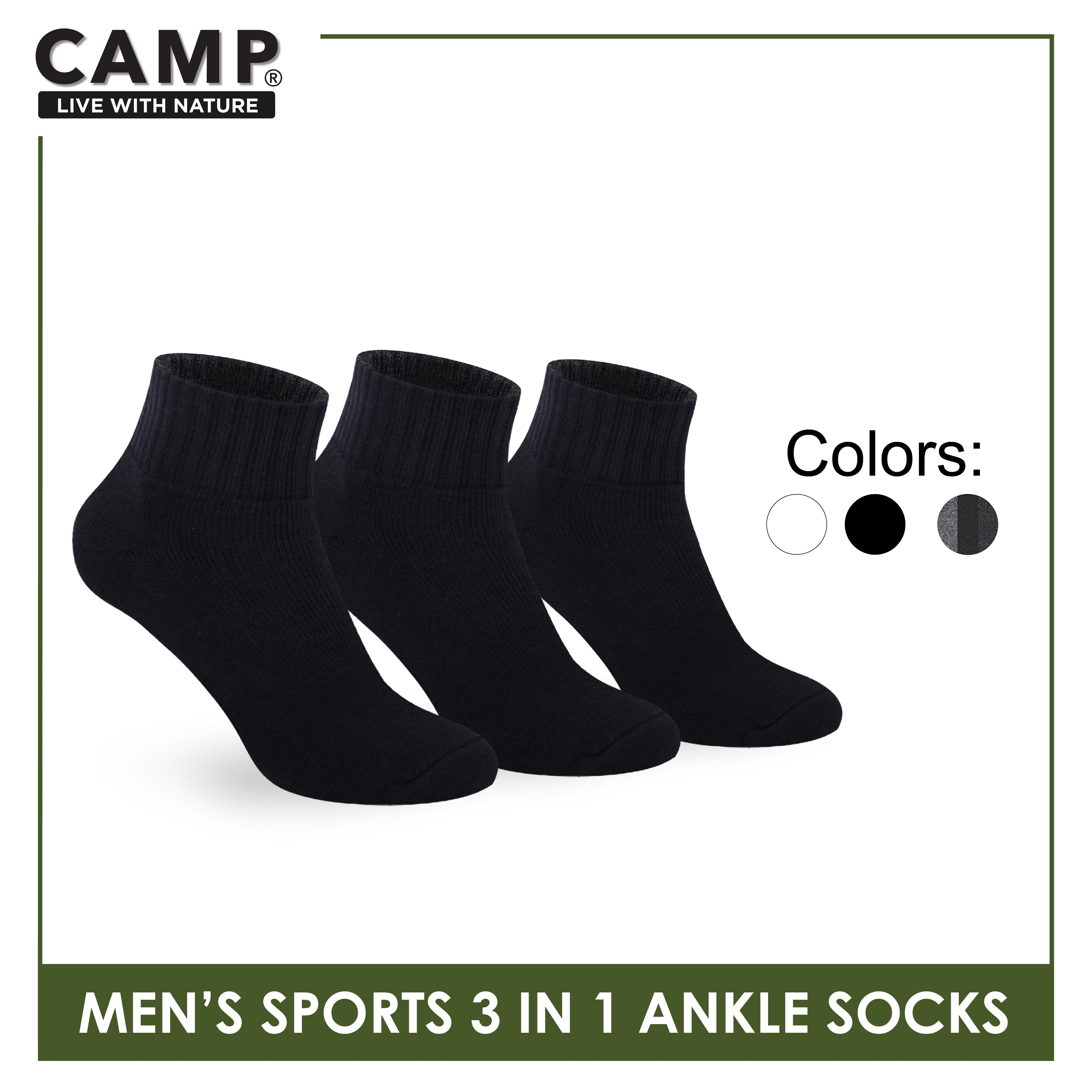 Camp Men's Cotton Thick Sports Ankle Socks 3 pairs in a pack CMS2