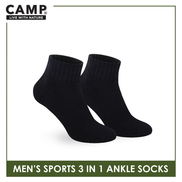 Camp Men's Cotton Thick Sports Ankle Socks 3 pairs in a pack CMS2