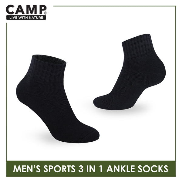 Camp Men's Cotton Thick Sports Ankle Socks 3 pairs in a pack CMS2