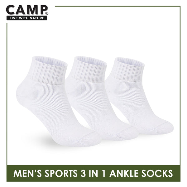 Camp Men's Cotton Thick Sports Ankle Socks 3 pairs in a pack CMS2
